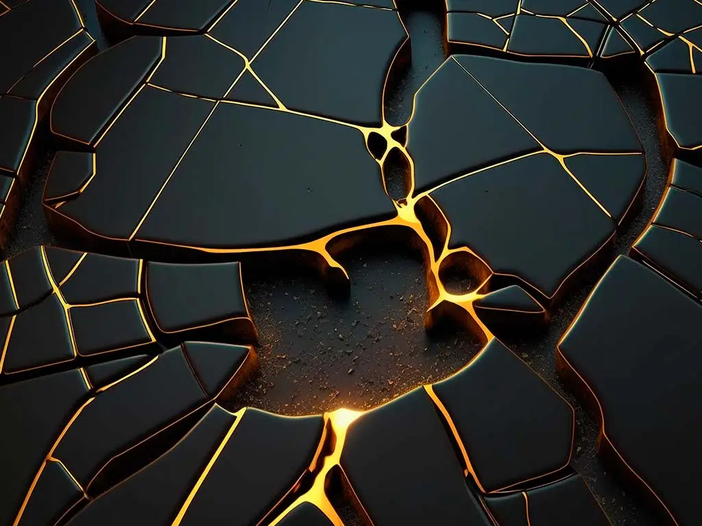 Cracked surface symbolizing hidden stress, energetic interference, and persistent fatigue after vacation