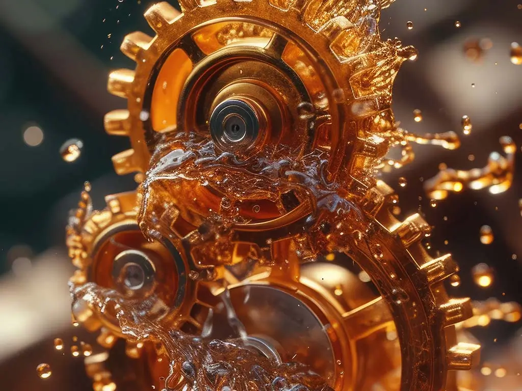 Interconnected gears representing the body's internal systems working to restore energy and resilience